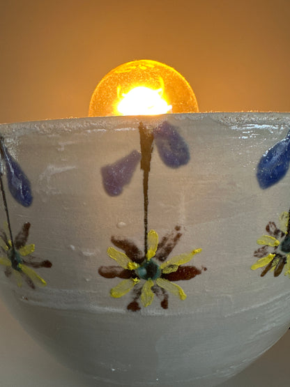 Inverted flowers lamp